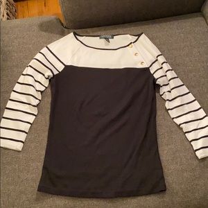 Black & white three quarter sleeve Ralph Lauren T